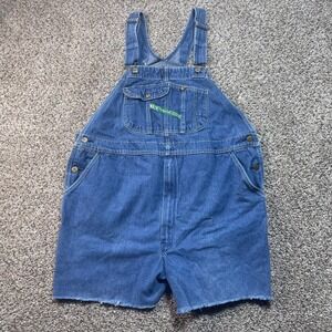 Vintage Key Apparel Denim Short Overalls Women's W46 Cotton Bib Shorts
